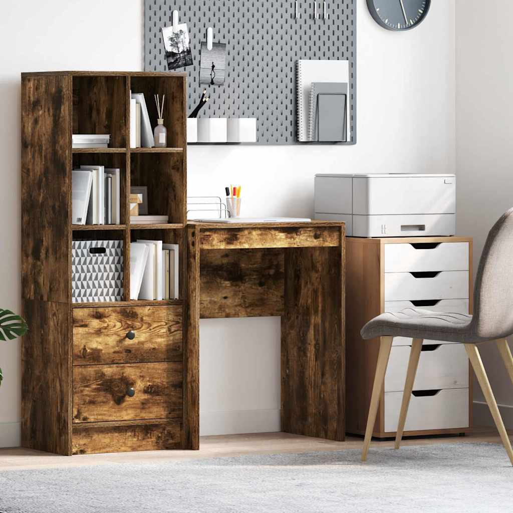 vidaXL Desk Smoked Oak 60 x 40 x 76 cm 1