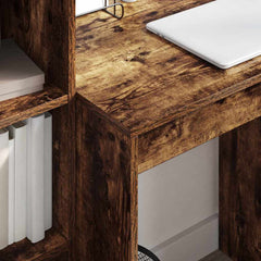 vidaXL Desk Smoked Oak 70 x 50 x 76 cm 4