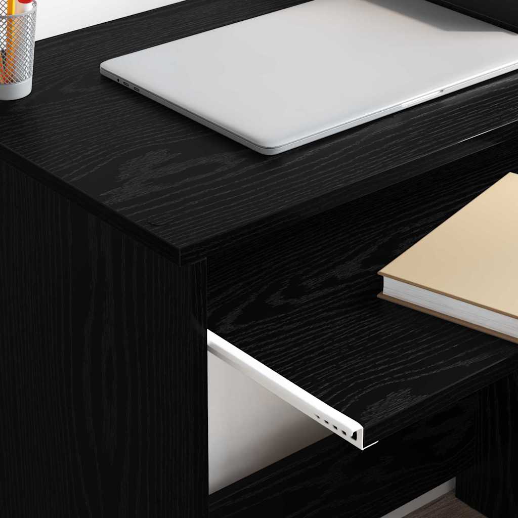 vidaXL Desk Black Oak 106 x 41 x 88.5 cm Engineered Wood 4