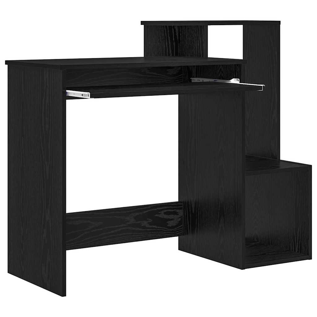 vidaXL Desk Black Oak 106 x 41 x 88.5 cm Engineered Wood 5