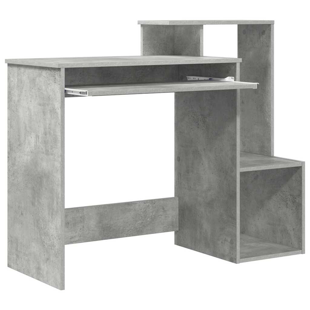 vidaXL Desk Concrete Grey 106 x 41 x 88.5 cm Engineered Wood 5
