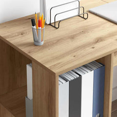 vidaXL Desk Artisan Oak Engineered Wood 130 x 50.5 x 75 cm 4