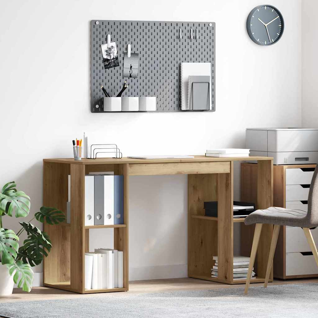 vidaXL Desk Artisan Oak Engineered Wood 130 x 50.5 x 75 cm 1
