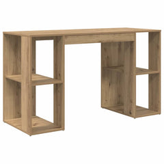 vidaXL Desk Artisan Oak Engineered Wood 130 x 50.5 x 75 cm 2