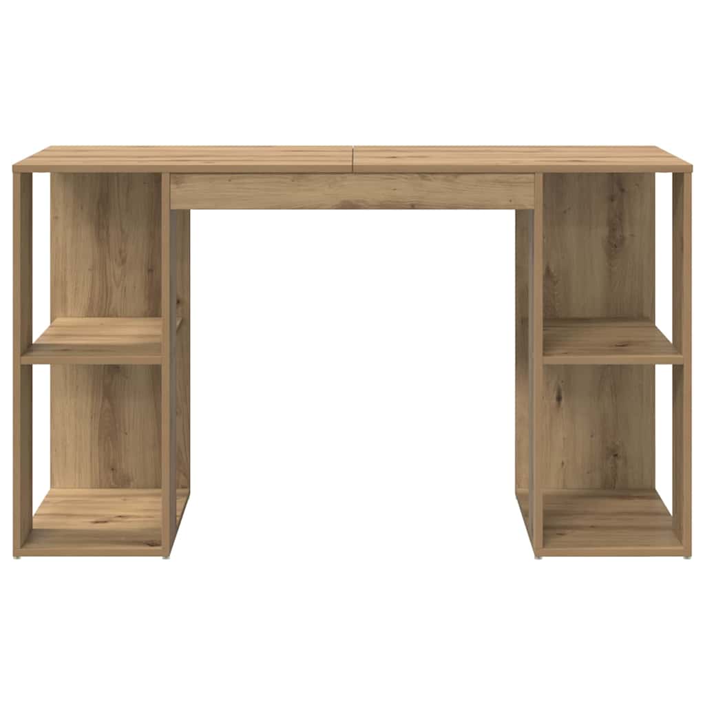 vidaXL Desk Artisan Oak Engineered Wood 130 x 50.5 x 75 cm 5