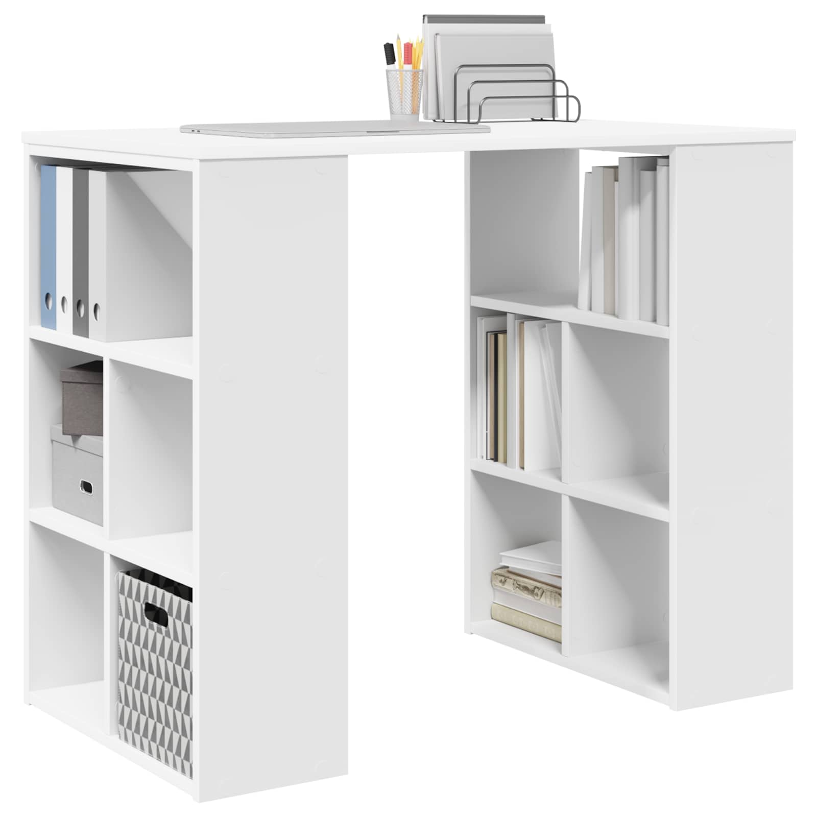 vidaXL Desk White Engineered Wood 90 x 50 x 75 cm 3