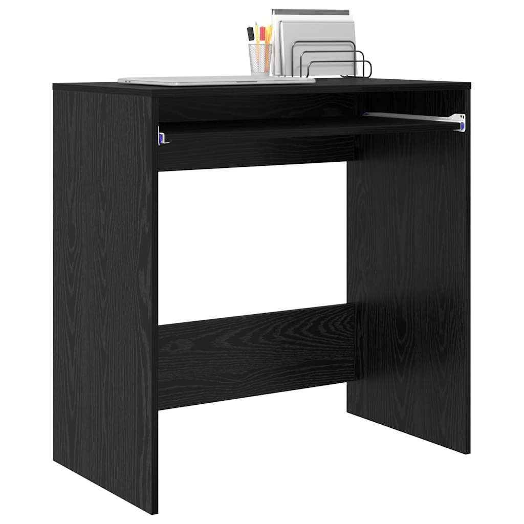 vidaXL Desk Black Oak Engineered Wood 77.5 x 43 x 79 cm 3