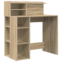 vidaXL Desk Sonoma Oak Engineered Wood 90 x 48 x 101.5 cm 2