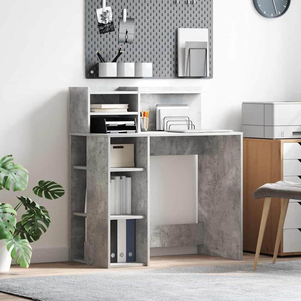 Desk Engineered Wood 90 x 48 x 101.5 cm Concrete grey