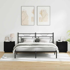 vidaXL Bedside Cabinet 2 pcs Black 44 x 34.5 x 45 cm Engineered Wood 4