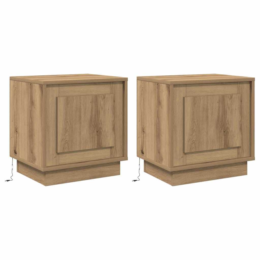 vidaXL Bedside Cabinet 2 pcs Artisan Oak 44 x 34.5 x 45 cm 2