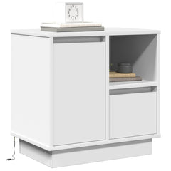 vidaXL Bedside Cabinet White 50 x 34.5 x 50 cm Engineered wood 3