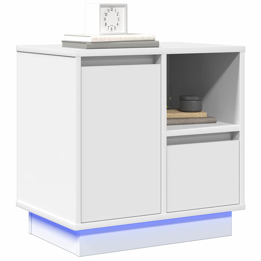 vidaXL Bedside Cabinet 2 pcs White 50 x 34.5 x 50 cm Engineered wood 3