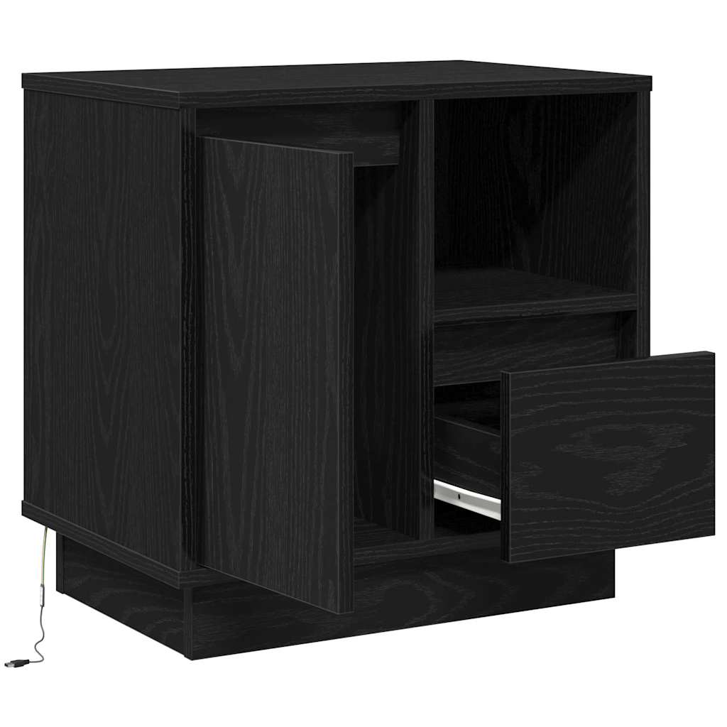 vidaXL Bedside Cabinet Black Oak 50 x 34.5 x 50 cm Engineered wood 6