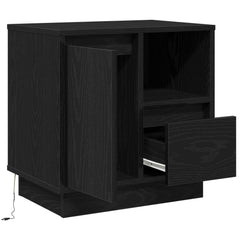 vidaXL Bedside Cabinet Black Oak 50 x 34.5 x 50 cm Engineered wood 5