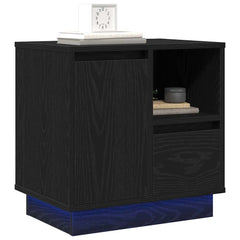 vidaXL Bedside Cabinet 2 pcs Black Oak 50 x 34.5 x 50 cm 3