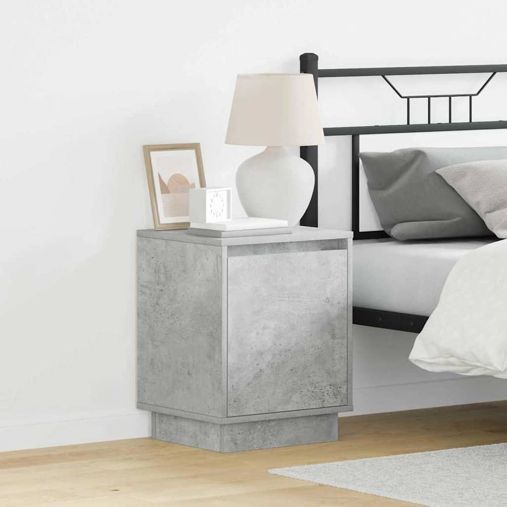 Bedside Cabinet 39 x 34.5 x 50 cm Engineered wood Concrete grey