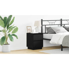 vidaXL Bedside Cabinet Black Oak 39 x 34.5 x 50 cm Engineered wood 1