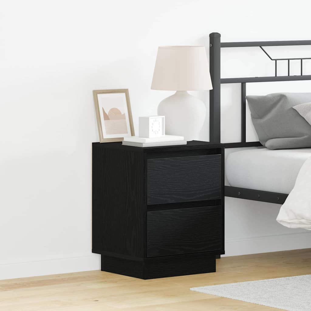 vidaXL Bedside Cabinet Black Oak 39 x 34.5 x 50 cm Engineered wood 4