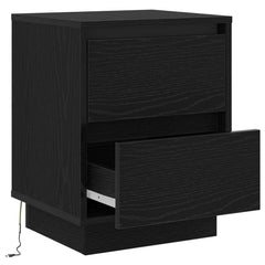 vidaXL Bedside Cabinet Black Oak 39 x 34.5 x 50 cm Engineered wood 6