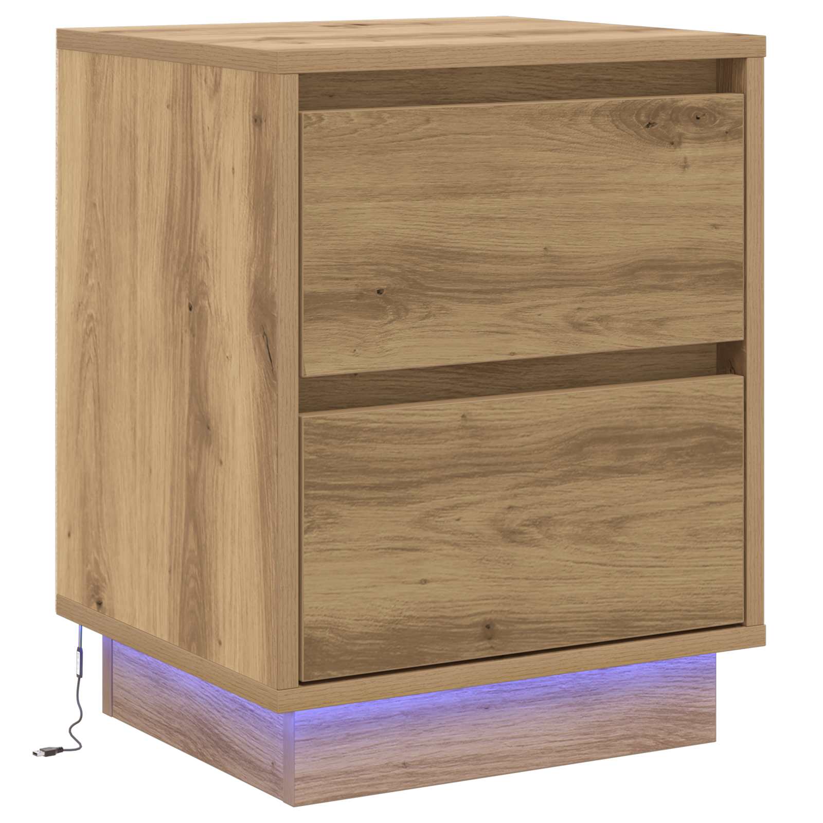 vidaXL Bedside Cabinet Artisan Oak 39 x 34.5 x 50 cm Engineered wood 2