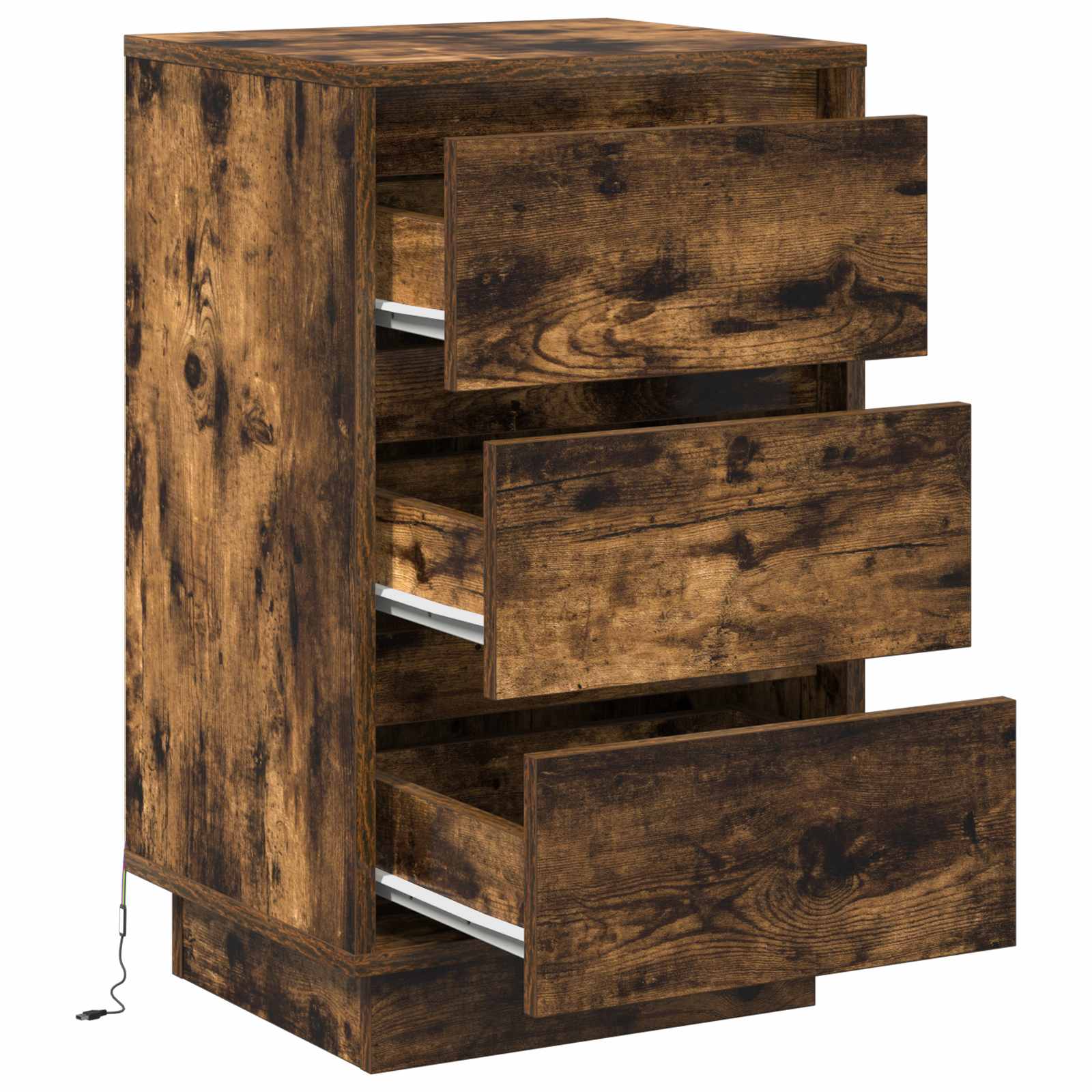 vidaXL Bedside Cabinet Smoked Oak 39 x 34.5 x 65 cm Engineered wood 5