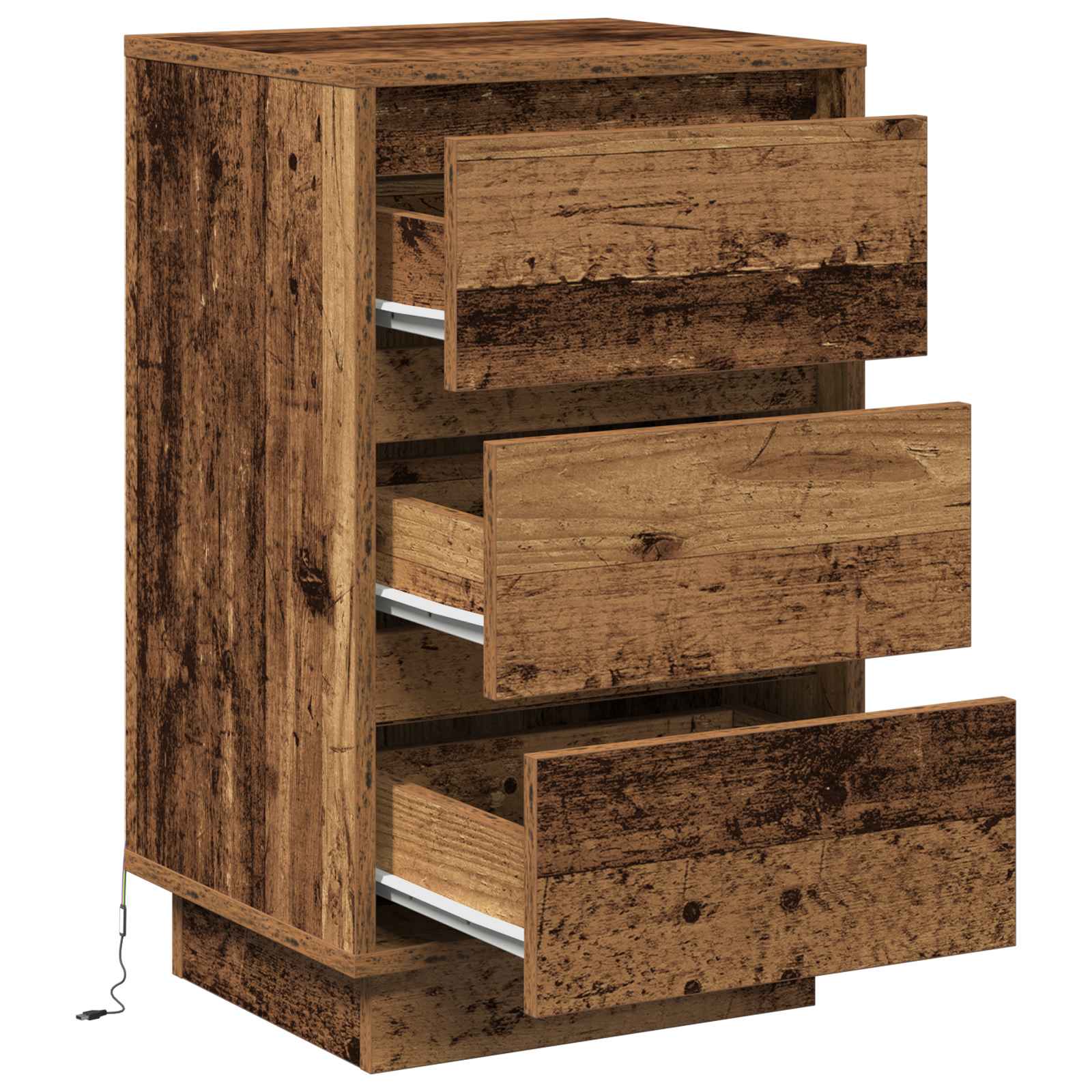 vidaXL Bedside Cabinet Old Wood 39 x 34.5 x 65 cm Engineered wood 5