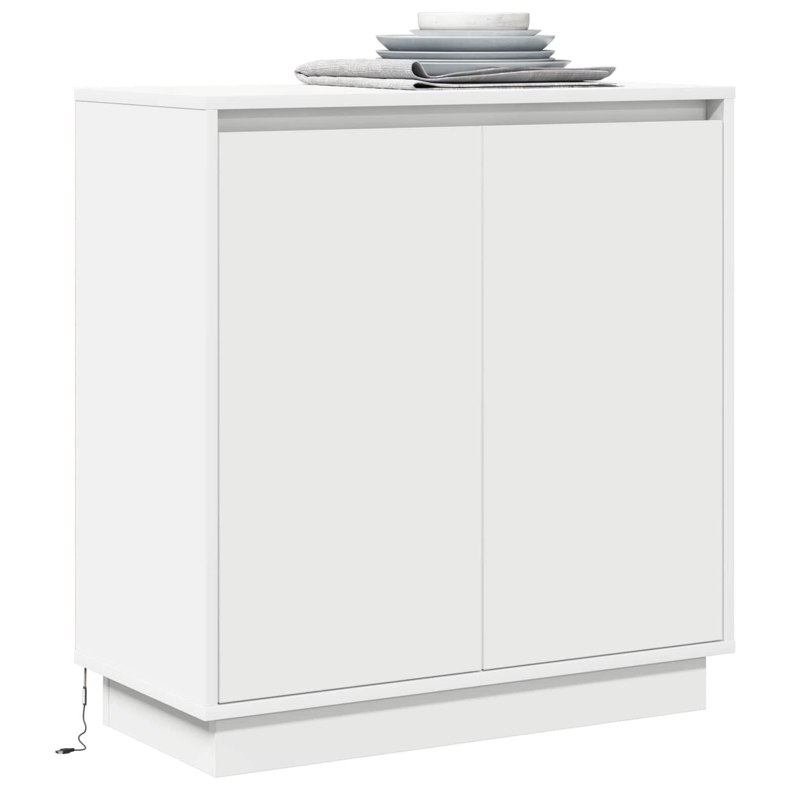 vidaXL LED Sideboard White 71 x 34.5 x 75 cm Engineered Wood 3