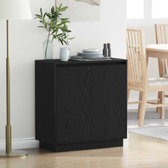 vidaXL LED Sideboard Black Oak 71 x 34.5 x 75 cm Engineered Wood 1