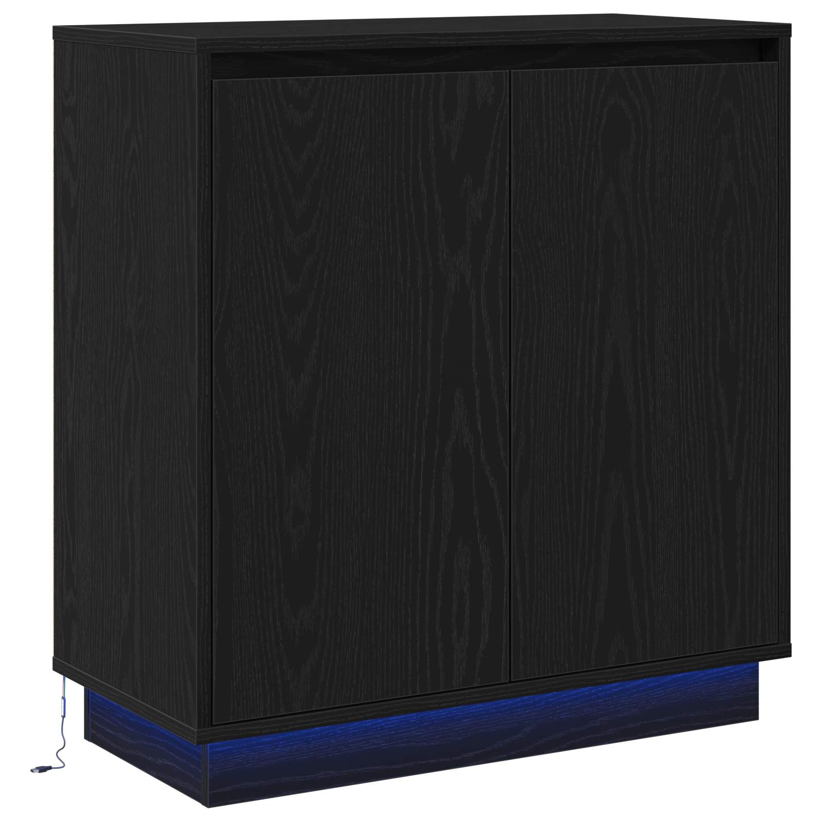 vidaXL LED Sideboard Black Oak 71 x 34.5 x 75 cm Engineered Wood 2