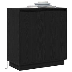vidaXL LED Sideboard Black Oak 71 x 34.5 x 75 cm Engineered Wood 3