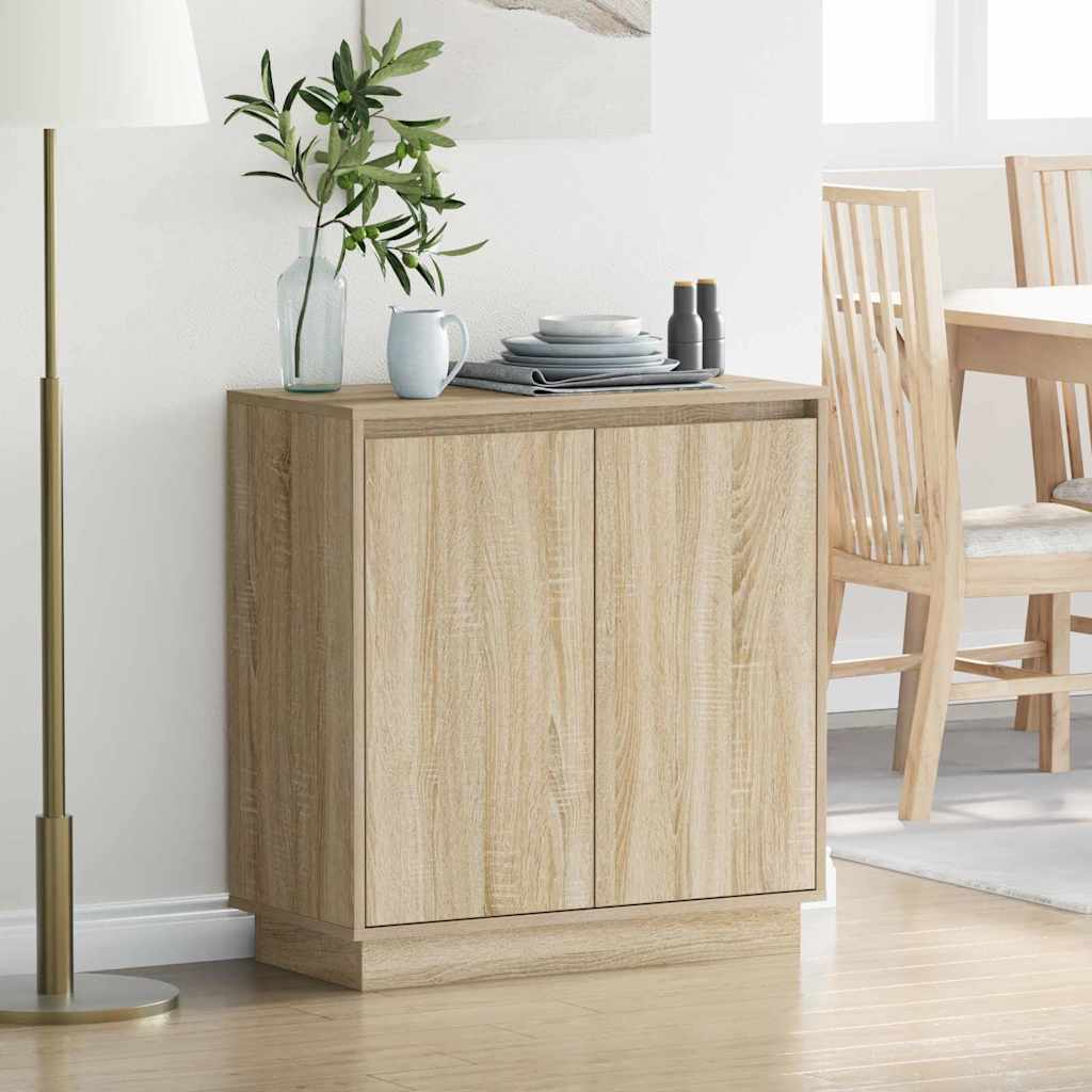 vidaXL LED Sideboard Sonoma Oak 71 x 34.5 x 75 cm Engineered Wood 1