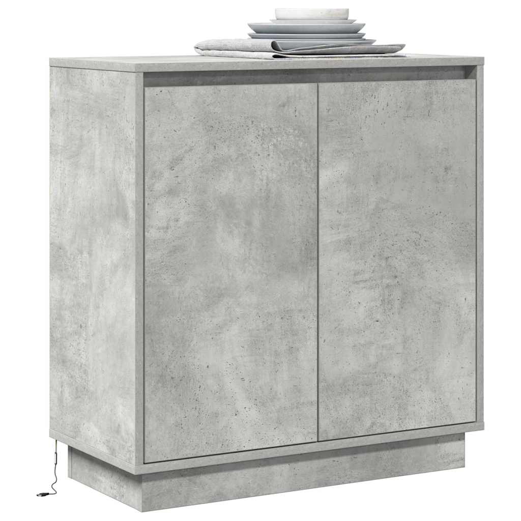 vidaXL LED Sideboard Concrete Grey 71 x 34.5 x 75 cm Engineered Wood 3