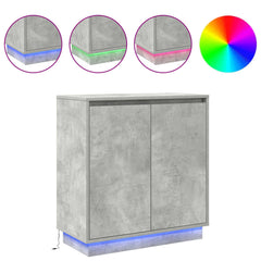 vidaXL LED Sideboard Concrete Grey 71 x 34.5 x 75 cm Engineered Wood 4
