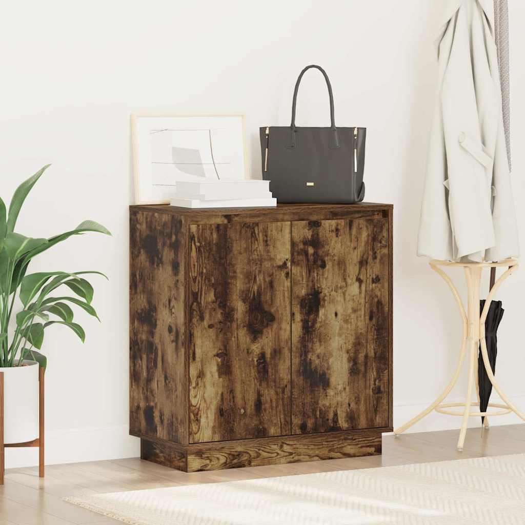 vidaXL LED Sideboard Smoked Oak 71 x 34.5 x 75 cm Engineered Wood 5