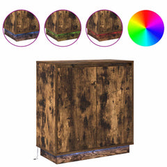 vidaXL LED Sideboard Smoked Oak 71 x 34.5 x 75 cm Engineered Wood 4