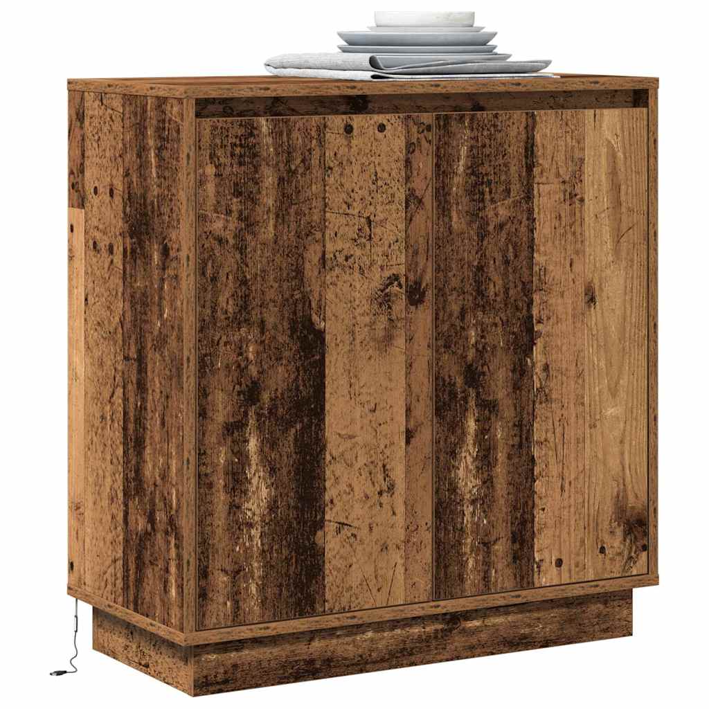 vidaXL LED Sideboard Old Wood 71 x 34.5 x 75 cm Engineered Wood 3