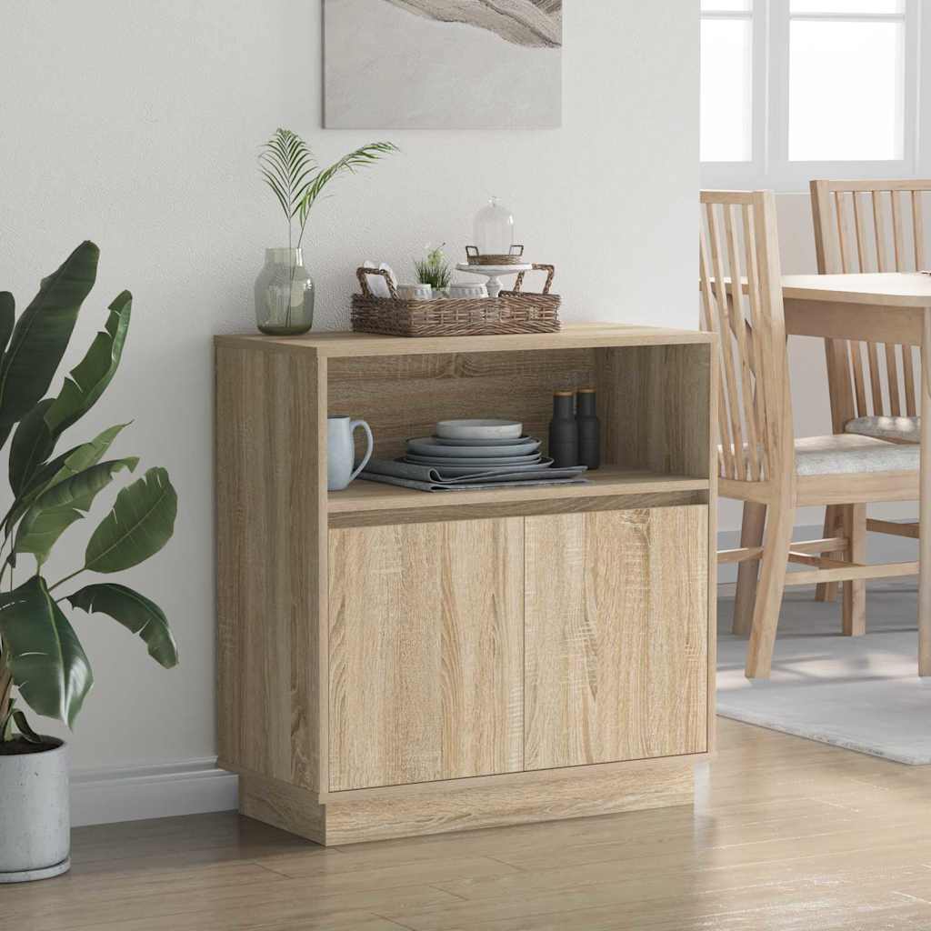 vidaXL LED Sideboard Sonoma Oak 71 x 34.5 x 75 cm Engineered Wood 5