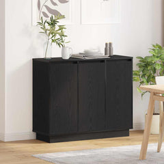 LED Sideboard 90 x 32 x 75 cm Engineered Wood Black oak