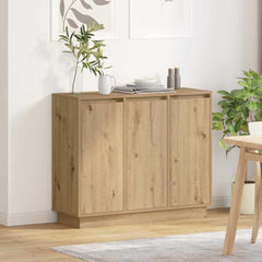 LED Sideboard 90 x 32 x 75 cm Engineered Wood Artisan oak