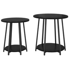 vidaXL Side Table Set 2 pcs Black Oak 50 x 50 x 51 cm 2