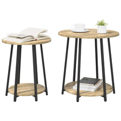 vidaXL Side Table Set 2 pcs Sonoma Oak and Black 50 x 50 x 51 cm 3
