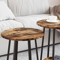 vidaXL Side Table Set 2 pcs Smoked Oak and Black 50 x 50 x 51 cm 4