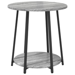vidaXL Side Table Set 2 pcs Grey Sonoma and Black 50 x 50 x 51 cm 5