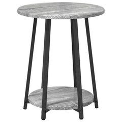 vidaXL Side Table Set 2 pcs Grey Sonoma and Black 50 x 50 x 51 cm 6