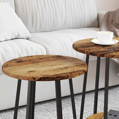 vidaXL Side Table Set 2 pcs Old Wood and Black 50 x 50 x 51 cm 4
