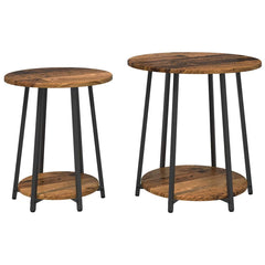 vidaXL Side Table Set 2 pcs Old Wood and Black 50 x 50 x 51 cm 2