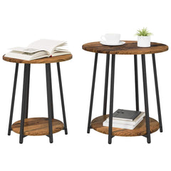 vidaXL Side Table Set 2 pcs Old Wood and Black 50 x 50 x 51 cm 3