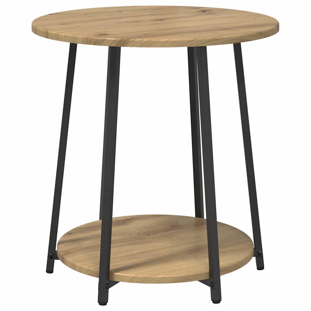 vidaXL Side Table Set 2 pcs Artisan Oak and Black 50 x 50 x 51 cm 5