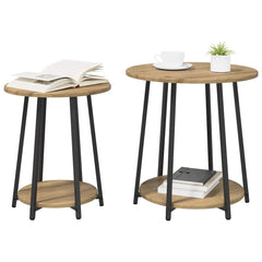 vidaXL Side Table Set 2 pcs Artisan Oak and Black 50 x 50 x 51 cm 3